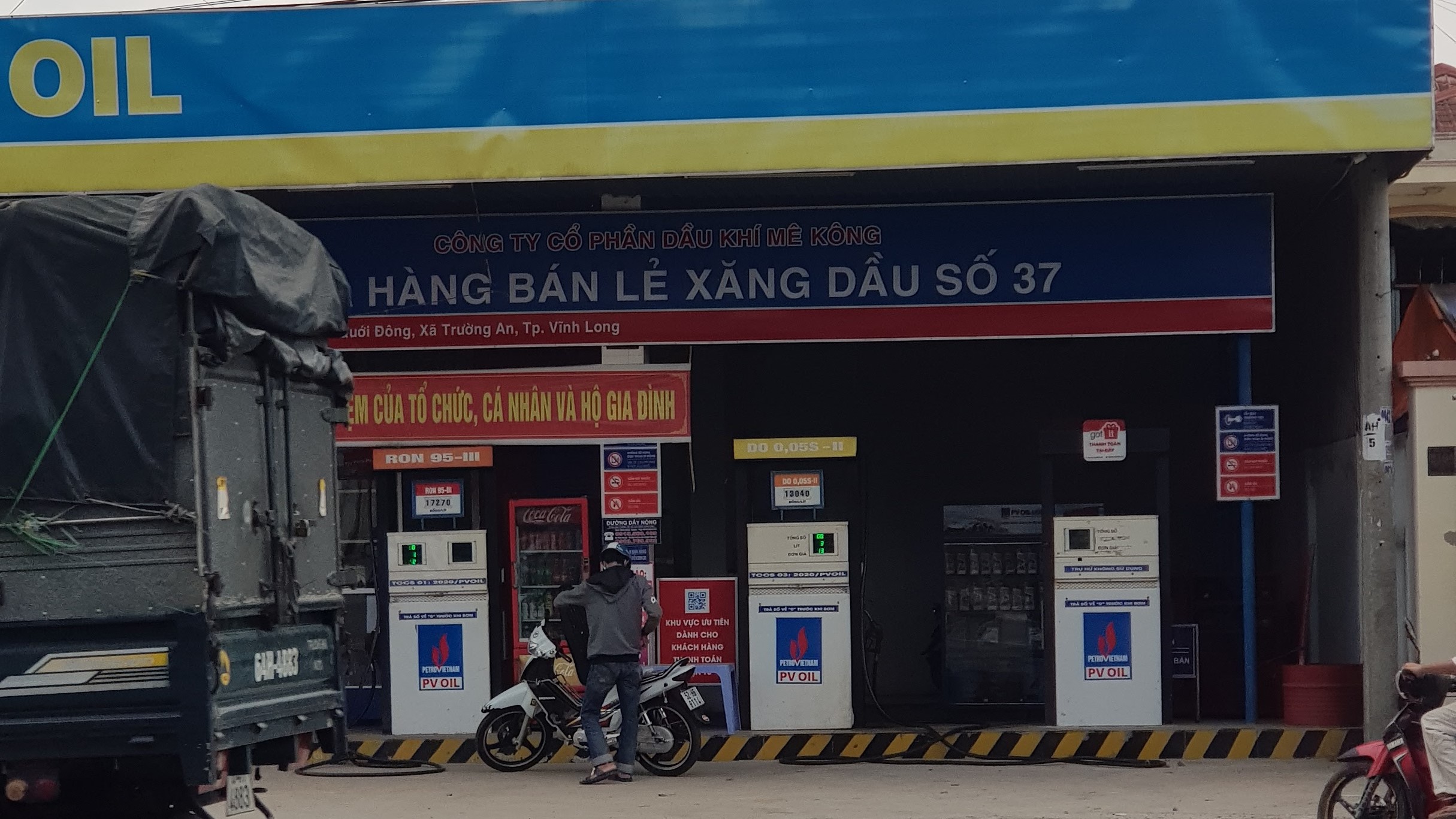 Vĩnh Long: Trạm sạc VinFast - Cửa hàng xăng dầu PVOIL Mê Kông Số 37